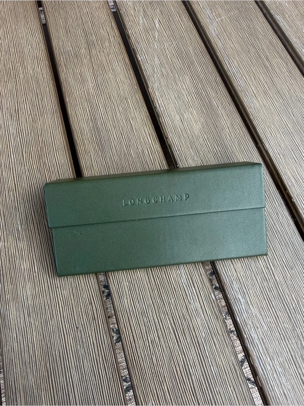 Longchamp Green Folding Eyeglasses Sunglasses Case Lime Interior